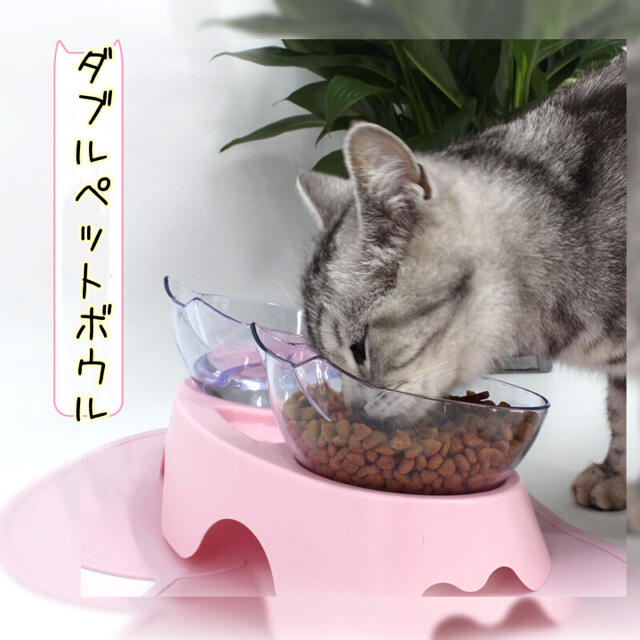 ペット用フードボウル　猫耳　猫犬用エサ入れ　水やり　ペット用餌皿　可愛い食器　緑 その他のペット用品(猫)の商品写真
