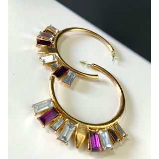 クリア×パープル✨キラキラ✨フープピアス❤️(ピアス)