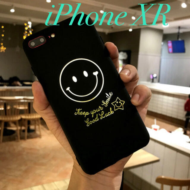 【iPhoneXR】 iPhoneケース  ブラック　ニコちゃん スマホ/家電/カメラのスマホアクセサリー(iPhoneケース)の商品写真