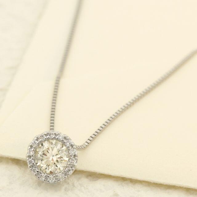 鑑定書付属0.527ct】ダイヤモンドネックレス45cmプラチナ - ネックレス