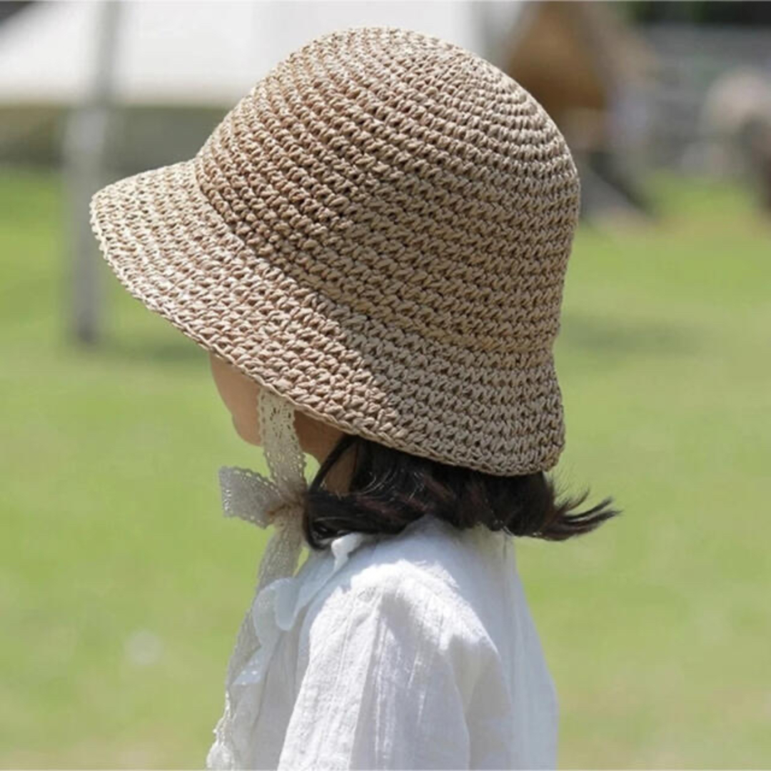 ZARA KIDS(ザラキッズ)のlace ribbon rafia hat キッズ/ベビー/マタニティのこども用ファッション小物(帽子)の商品写真