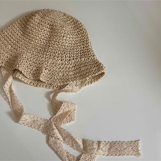 ザラキッズ(ZARA KIDS)のlace ribbon rafia hat(帽子)