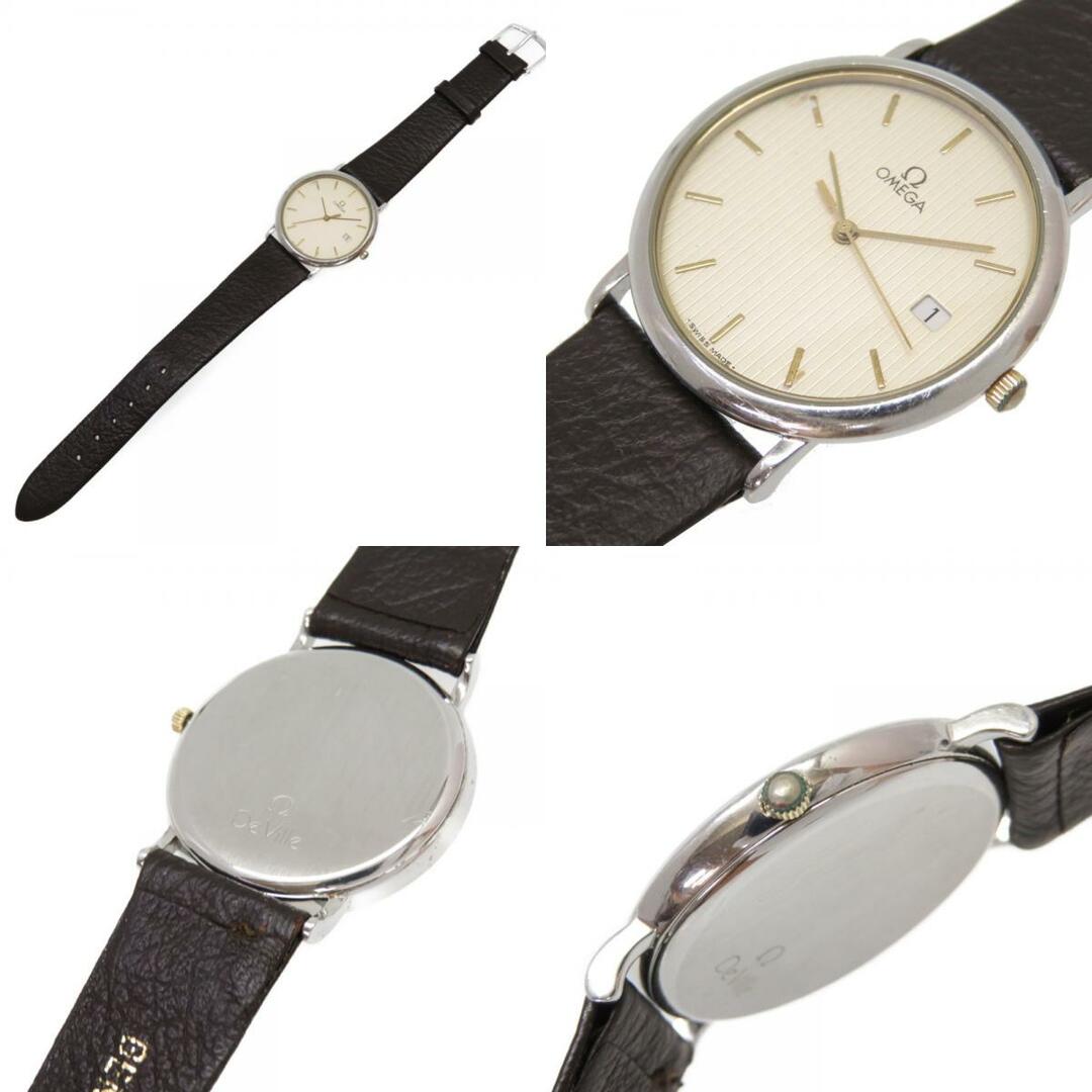 オメガ クオーツ 腕時計 タペストリー SS/レザー ゴールド 0080OMEGA メンズ