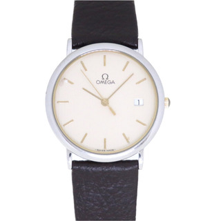 オメガ(OMEGA)のオメガ クオーツ 腕時計 タペストリー SS/レザー ゴールド 0080【中古】OMEGA メンズ(腕時計(アナログ))