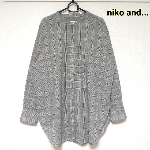 niko and...(ニコアンド)のniko and... TONEラメチェックスタンドロングシャツ レディースのトップス(シャツ/ブラウス(長袖/七分))の商品写真