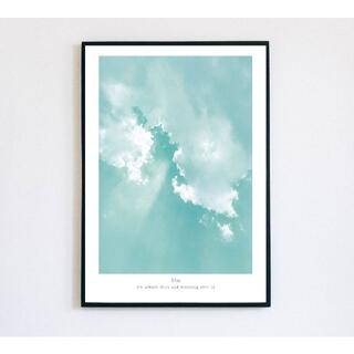 【アートポスター】空　雲　写真　フォト　ブルー　抽象画　自然　インテリアポスター(アート/写真)
