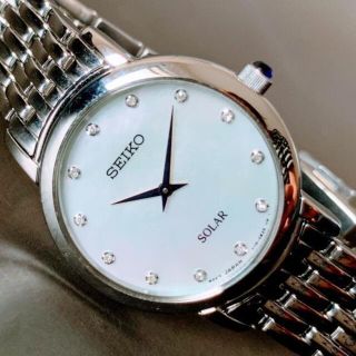 セイコー(SEIKO)の【新品】ダイヤ12石★セイコー★ソーラー★SEIKO 腕時計★レディース(腕時計)