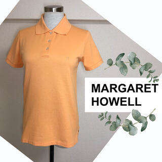マーガレットハウエル(MARGARET HOWELL)のマーガレットハウエルのオレンジ色ポロシャツ（サイズ2）(ポロシャツ)