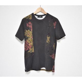 ワイズ(Y's)のY's ヨウジヤマモト 花柄 切替 ドッキング半袖Tシャツ ブラック 3(Tシャツ/カットソー(半袖/袖なし))