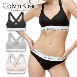 カルバンクライン(Calvin Klein)のcalvin klein パット付き　ブラックSサイズ(ブラ&ショーツセット)