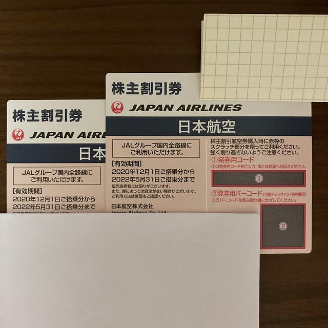 日本航空 JAL 株主割引券 株主優待　2枚