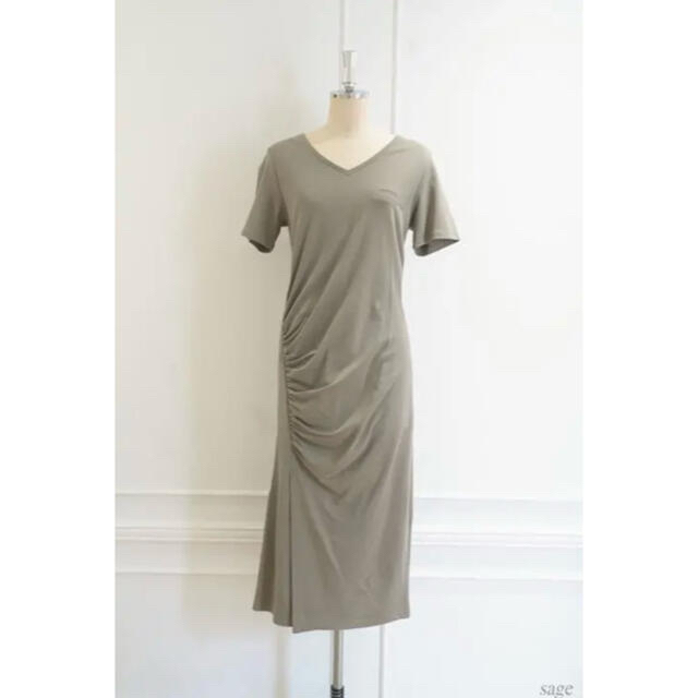 SNIDEL(スナイデル)のHerlipto Relaxed T-Shirt Long Dress sage レディースのワンピース(ロングワンピース/マキシワンピース)の商品写真