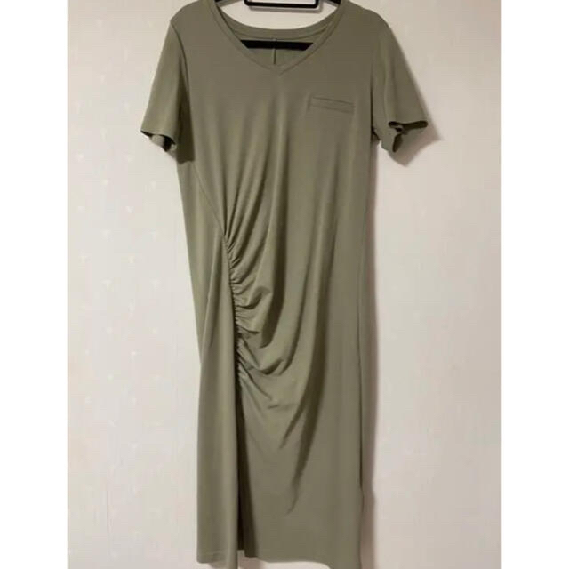 SNIDEL(スナイデル)のHerlipto Relaxed T-Shirt Long Dress sage レディースのワンピース(ロングワンピース/マキシワンピース)の商品写真