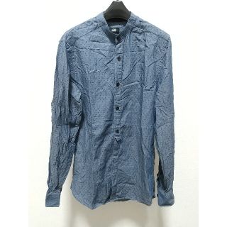 エイチアンドエム(H&M)のH&M ドット スタンドカラーシャツ XSサイズ 青 エイチアンドエム かわいい(シャツ)