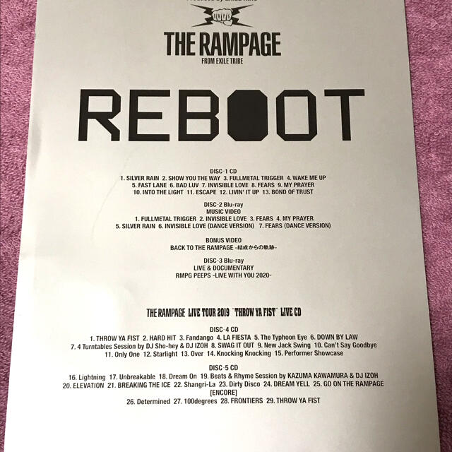 THE RAMPAGE(ザランページ)のミーホク様専用⭐︎REBOOT 豪華盤/Blu-ray ランページ  エンタメ/ホビーのDVD/ブルーレイ(ミュージック)の商品写真