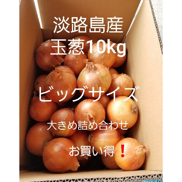 めっちゃ甘い‼️淡路島産玉葱ビックサイズ10kg、農家直送です❗ 食品/飲料/酒の食品(野菜)の商品写真