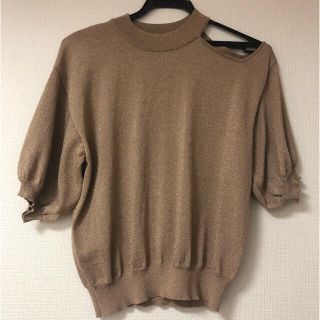 イング(INGNI)のラメ サマー パフスリーブ ニット トップス(カットソー(半袖/袖なし))