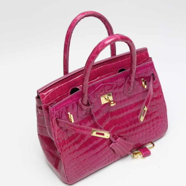 クロコダイル B25 ハンドバッグ ピンク CROCODILE | www.mulgruvis.com