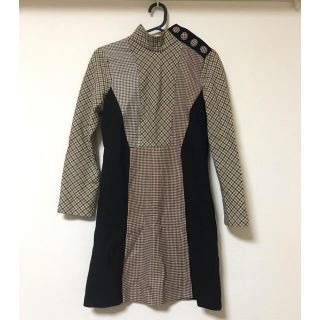 ザラ(ZARA)のZARA/ザラ/スタンドネックチェックミニワンピース(ミニワンピース)