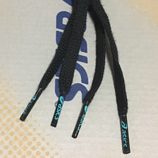 アシックス☆靴袋付きバスケットシューズ(黒+blue)２４cm 2