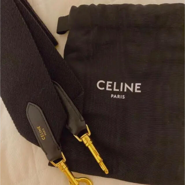 CELINE ショート ストラップ テキスタイル&カーフスキン 美品