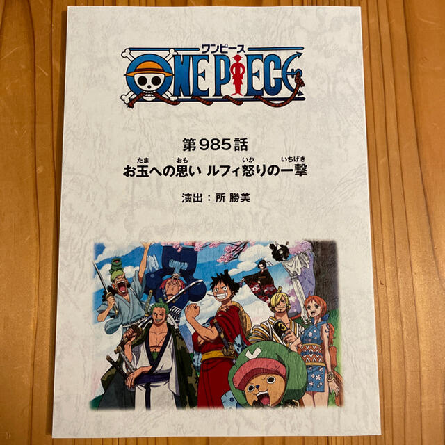 再×14入荷 ワンピース アニメ台本 - crumiller.com