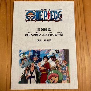 ジョニー上市様専用　ONE PIECE ワンピース　台本(その他)