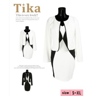 デイジーストア(dazzy store)のTika★今期★バイカラーワンピーススーツ★ワンピ＋ジャケット★新品未開封★激安(スーツ)