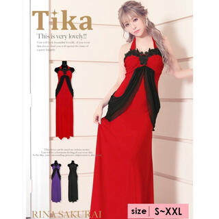 デイジーストア(dazzy store)のTika★今期★ホルターネックシフォンドレープロングドレス★新品未開封★激安★(ロングドレス)