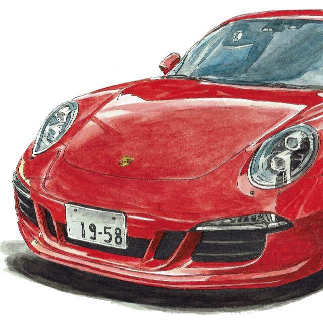 GC-1356ポルシェ911 GT3/GTS限定版画直筆サイン額装●作家平右ヱ門 6