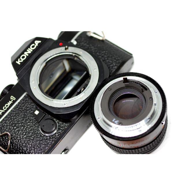 KONICA MINOLTA(コニカミノルタ)のコニカＡcom-1レンズ2本。50ミリ、135ｍｍ美品。 スマホ/家電/カメラのカメラ(フィルムカメラ)の商品写真