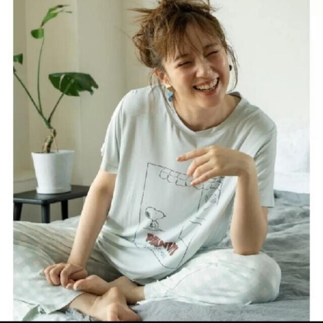 ジェラートピケ スヌーピー ワンポイントTシャツ＆ロングパンツ