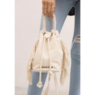 ALEXIASTAM  Side Fringe Draw String Bag