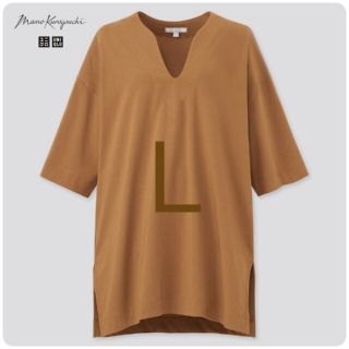 ユニクロ(UNIQLO)の新品・未使用!!【L】ユニクロ/エアリズムコットンオーバーサイズＴ/ブラウン(Tシャツ(半袖/袖なし))