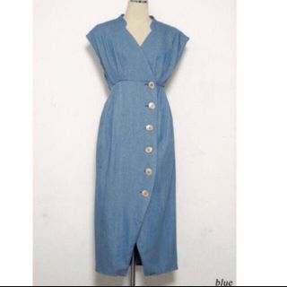 ハーリップトゥ(Her lip to)のherlipto Denim Wrap-effect Midi Dress(ロングワンピース/マキシワンピース)