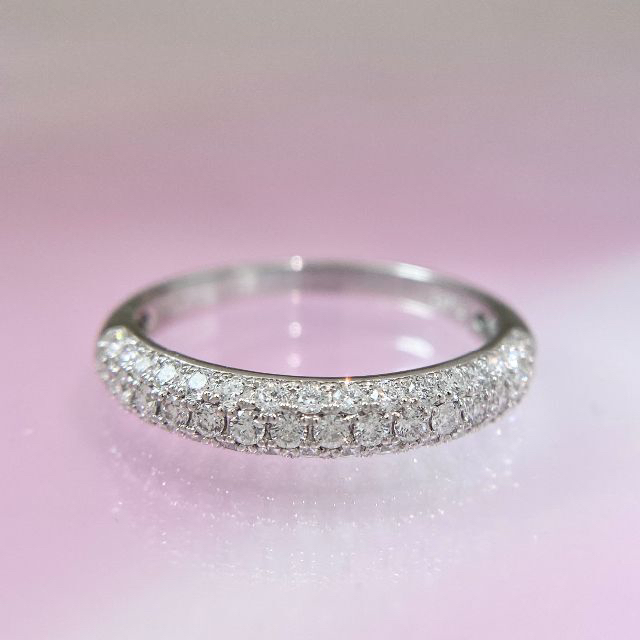 新品 H&C ダイヤ パヴェリング 0.50ct Pt950 レディースのアクセサリー(リング(指輪))の商品写真