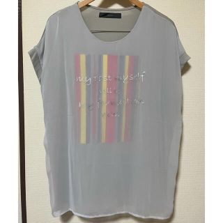 ニッセン(ニッセン)のチュールレース プリントTシャツ プルオーバー(Tシャツ(半袖/袖なし))