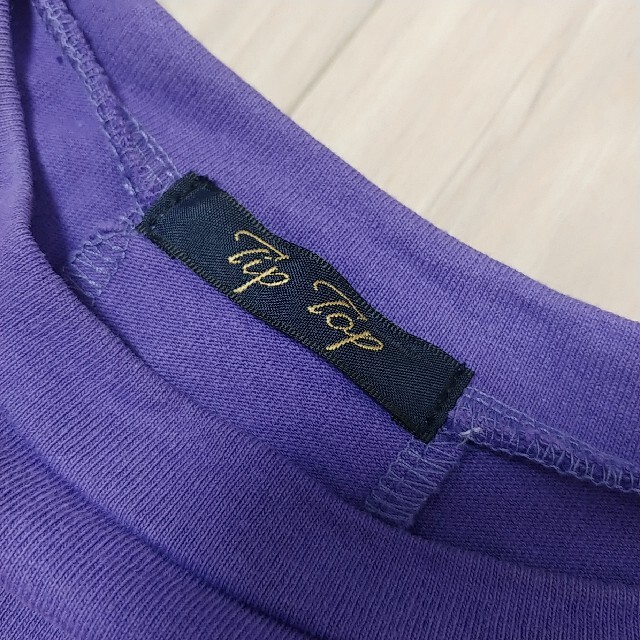 tip top(ティップトップ)のtip top パフスリーブ バックリボン編み上げ 紫 綿100% Tシャツ レディースのトップス(Tシャツ(半袖/袖なし))の商品写真