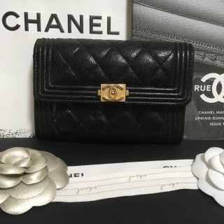 シャネル(CHANEL)のHARUKA様専用♡超美品★ レア シャネル 三つ折財布 キャビアスキン 正規品(財布)