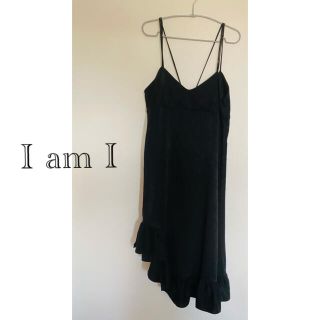 アイアムアイ(I am I)のI am I アシンメトリーサロペットワンピース　ブラック(ロングワンピース/マキシワンピース)