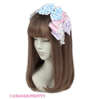 アンジェリックプリティー(Angelic Pretty)のAngelic Pretty ギンガム配色ぷくぷくリボンカチューシャ (カチューシャ)