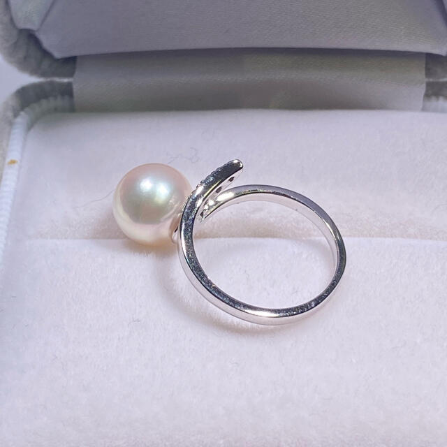 131.あこや真珠9.0mm silverリング（フリーサイズ） レディースのアクセサリー(リング(指輪))の商品写真