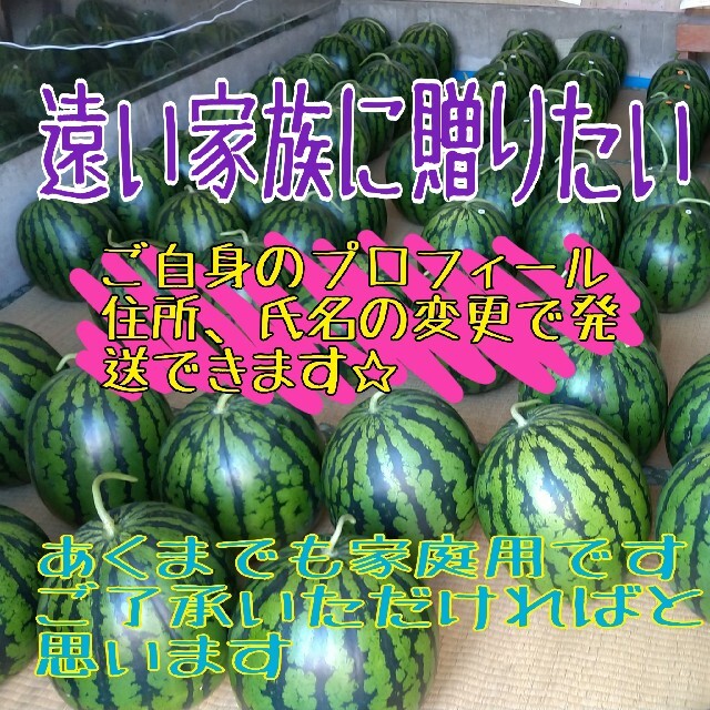 【訳あり】糖度12度以上 秋田 農家直送スイカ 西瓜 キズ むら 5Lサイズ1玉 食品/飲料/酒の食品(野菜)の商品写真