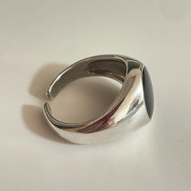シルバーリング 925 銀 オニキス調 シグネット 丸型 フリーサイズ 指輪⑤ メンズのアクセサリー(リング(指輪))の商品写真