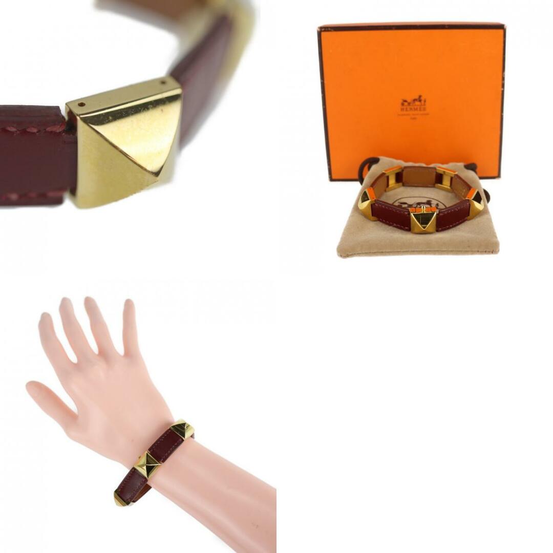 Hermes - HERMES エルメス メドール スタッズ ブレスレット レザー