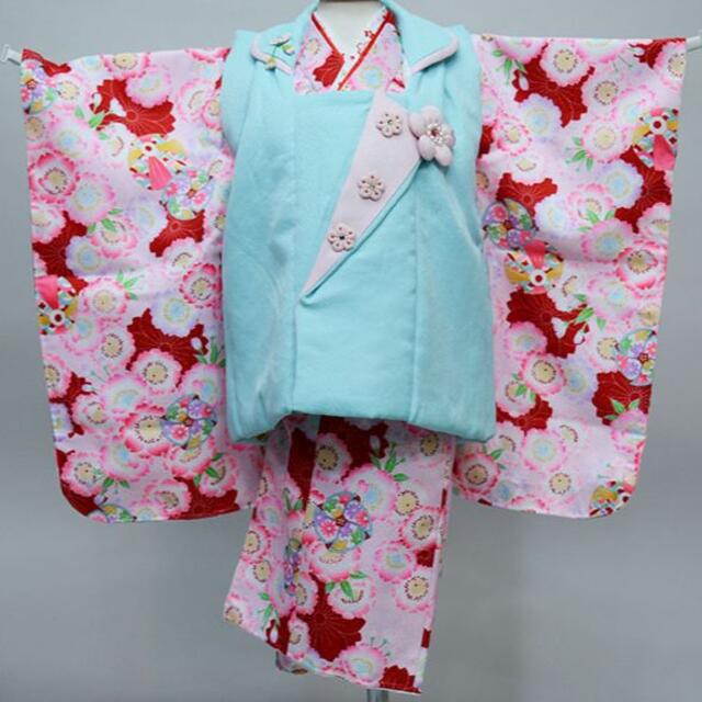 七五三 三歳 女児 被布着物フルセット 半衿縫い付け済み NO35318 七五三 三歳 女児 被布着物フルセット 半衿縫い付け済み NO35318