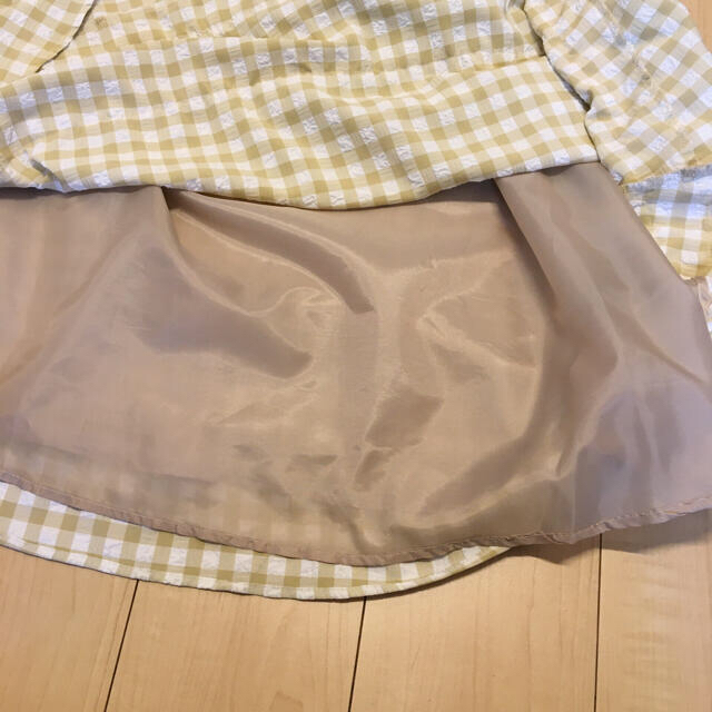 merlot(メルロー)のメルロー　ギンガムチェックロングスカート (ベージュ) レディースのスカート(ロングスカート)の商品写真