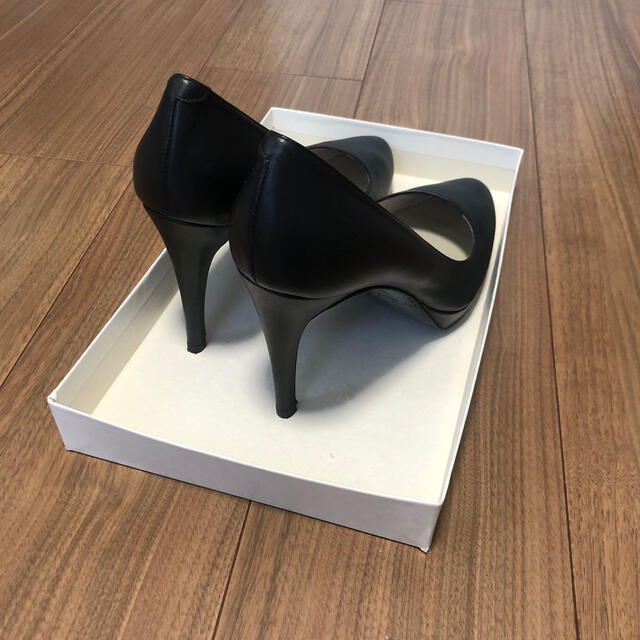 ROSE BUD(ローズバッド)のrose bud leather heel pumps 黒パンプス レディースの靴/シューズ(ハイヒール/パンプス)の商品写真