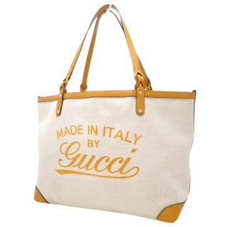 グッチ(Gucci)のグッチ グッチクラフト トートバッグ 黄 オフホワイト 40802000764(トートバッグ)