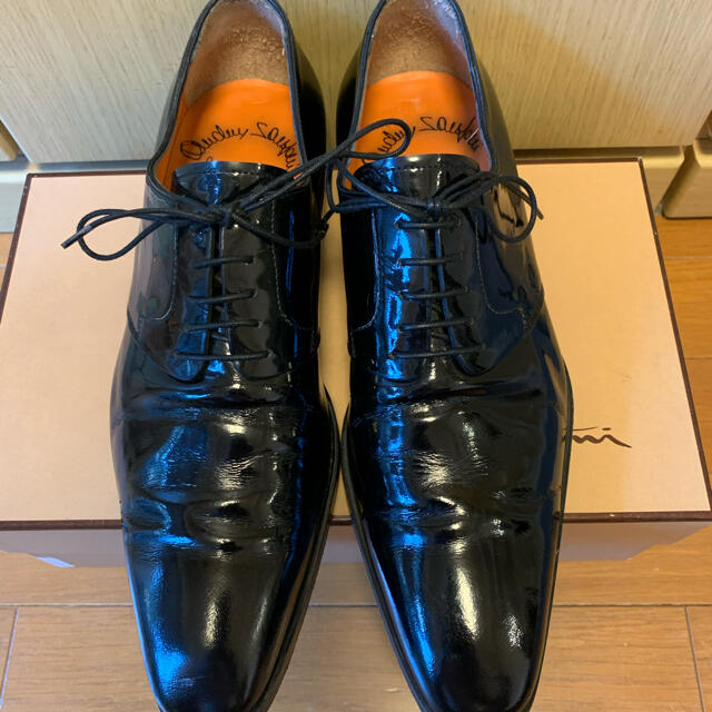 正規 SANTONI サントーニ パテントレザー ドレスシューズ